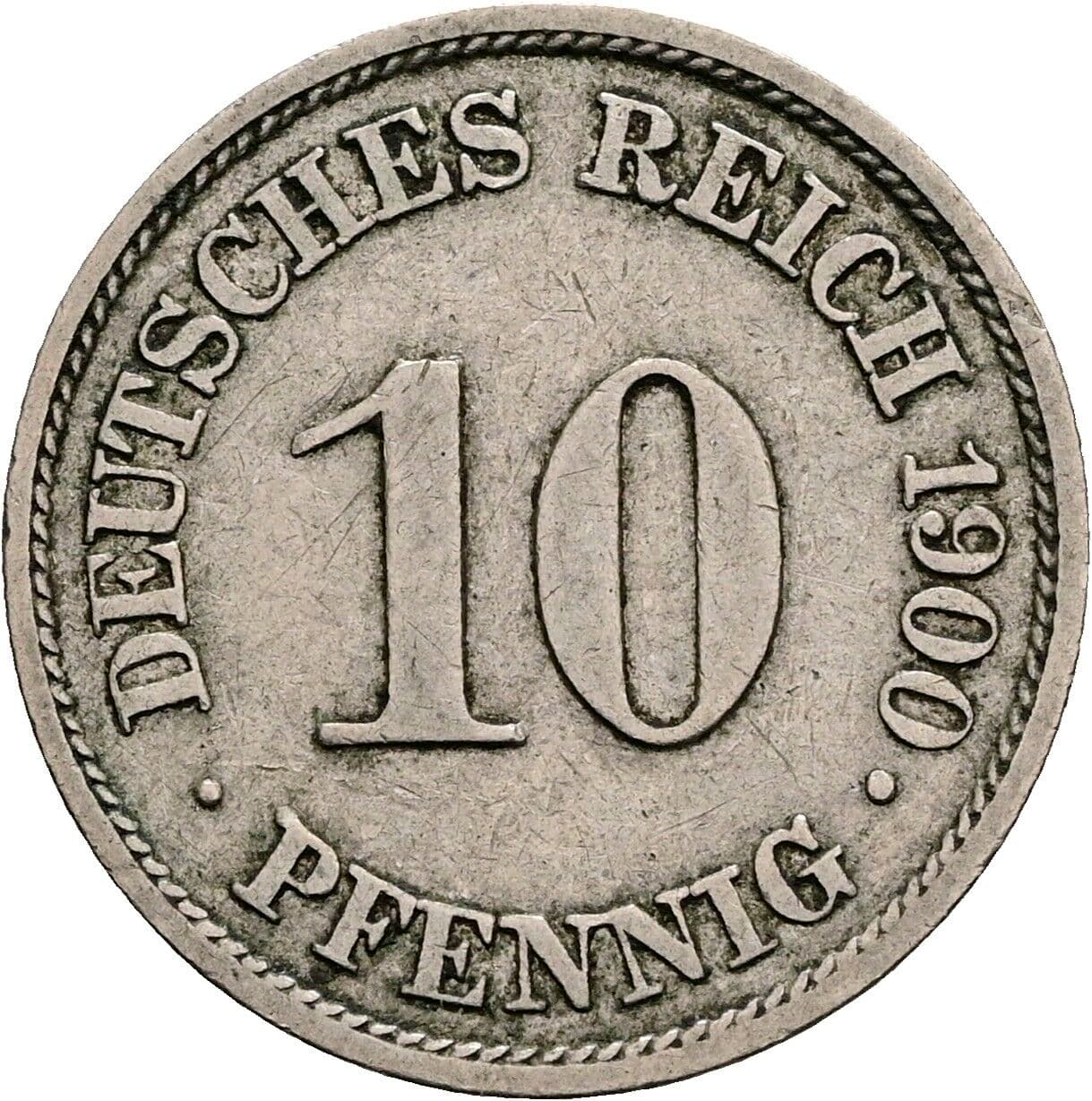 10 Pfennig 1900 A – Vorderseite