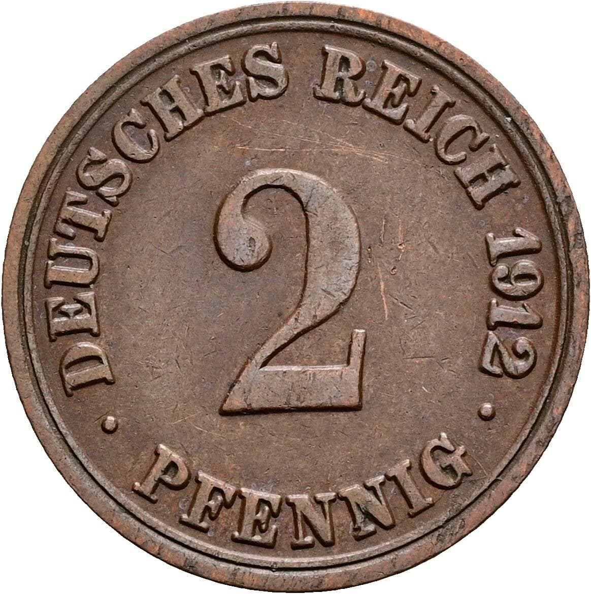 2 Pfennig 1912 A – Vorderseite