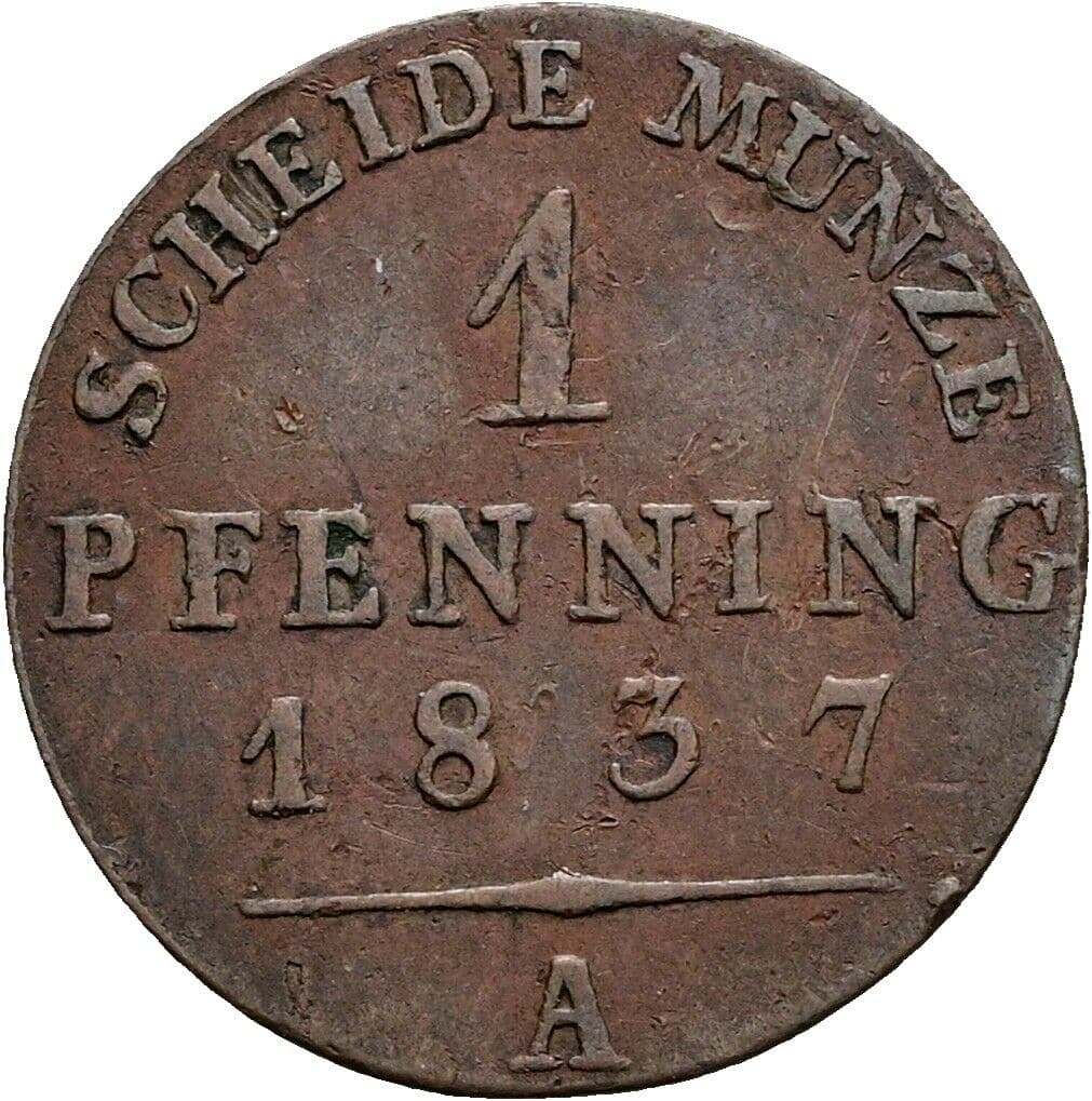 1 Pfenning 1837 A – Vorderseite