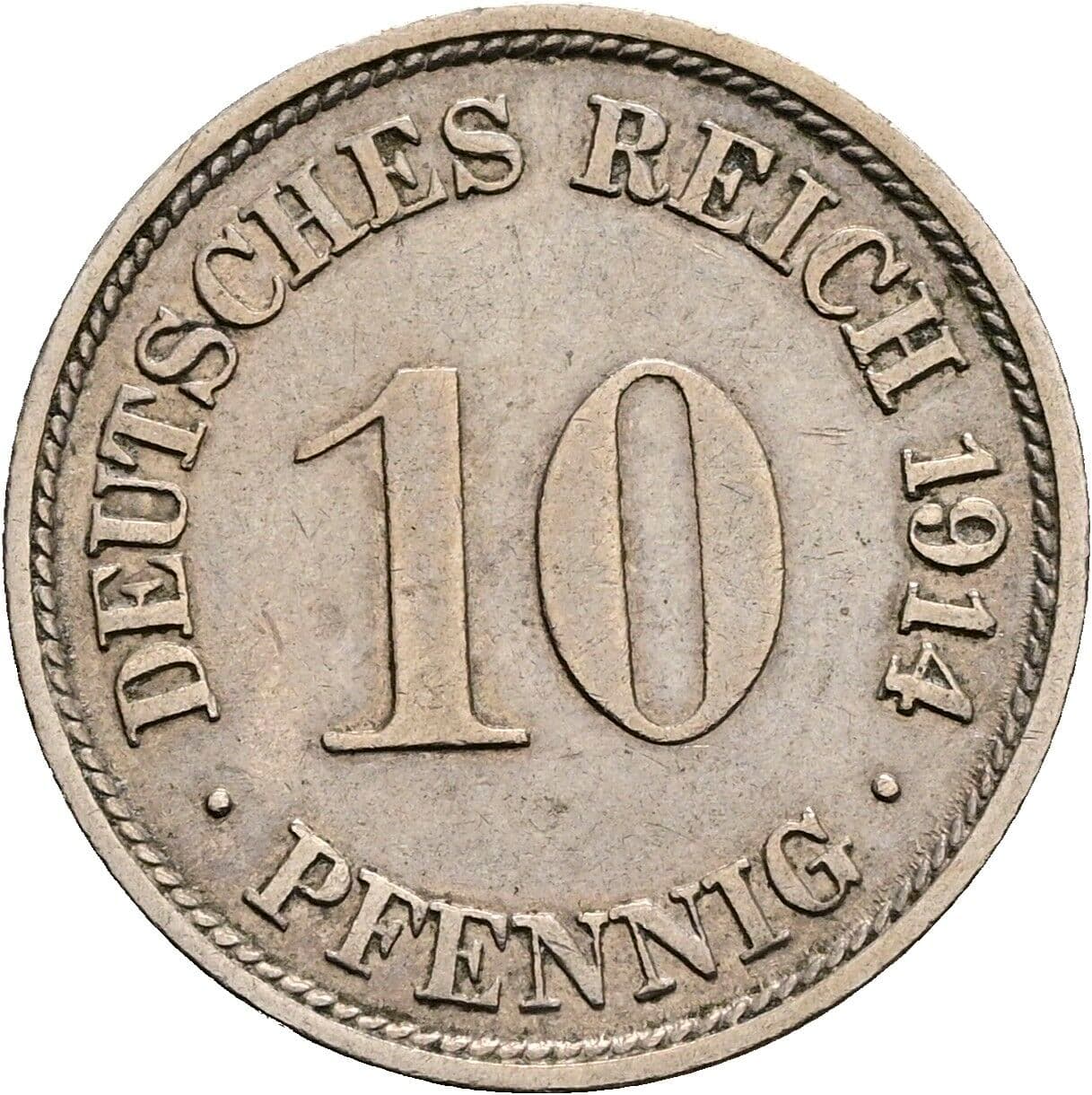 10 Pfennig 1914 F – Vorderseite