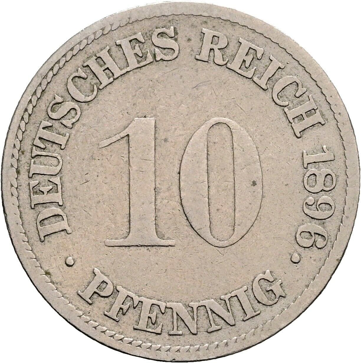 10 Pfennig 1896 G – Vorderseite
