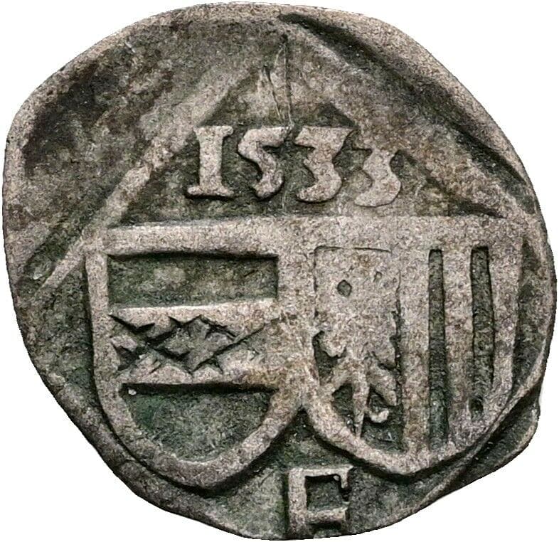 Pfennig Ferdinand I. 1533 Linz – Vorderseite