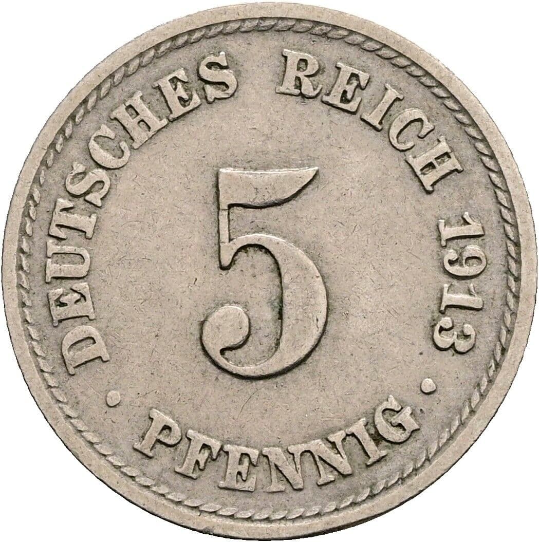 5 Pfennig 1913 A – Vorderseite