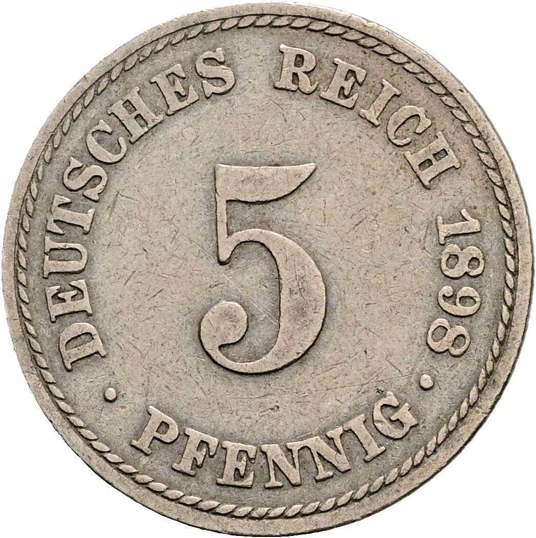 5 Pfennig 1898 A – Vorderseite