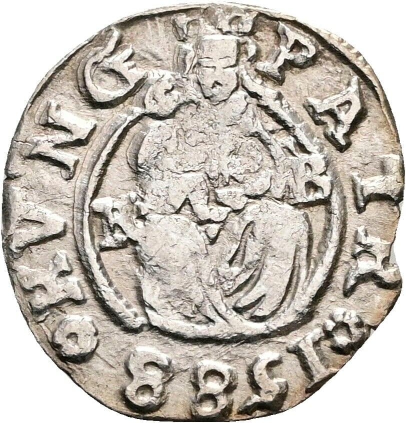 Denar Rudolf II. 1588 KB, Kremnitz – Vorderseite