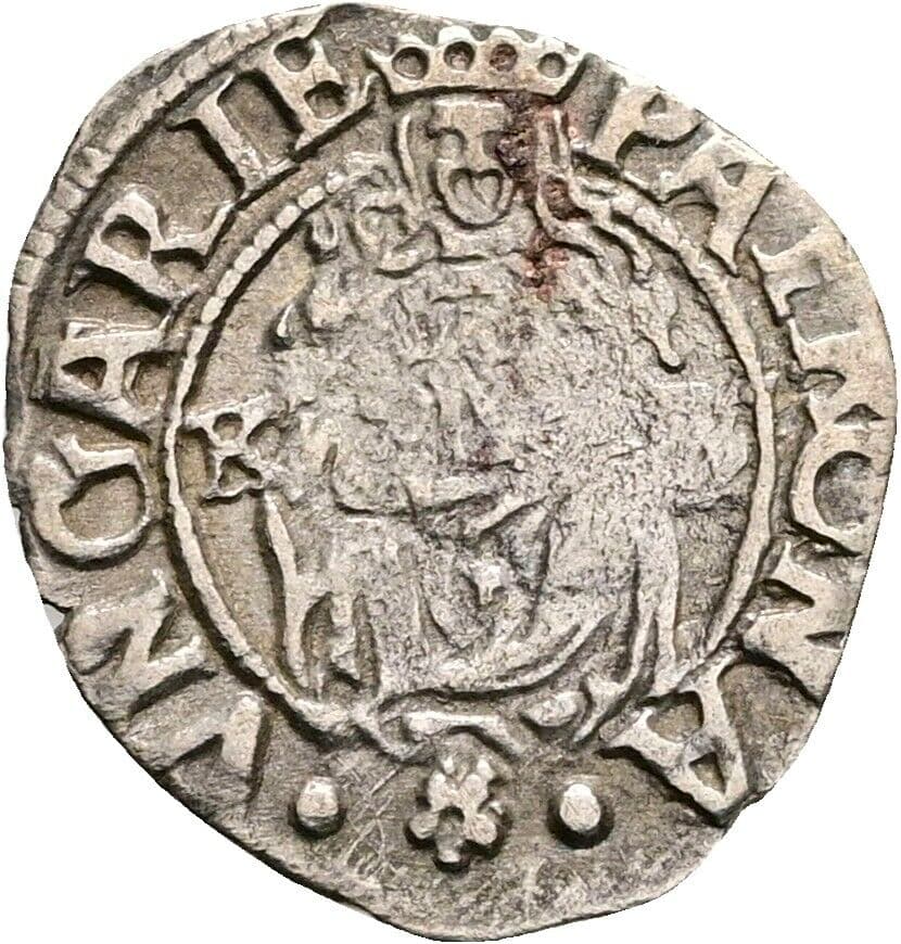 Denar Rudolf II. 1579 KB, Kremnitz – Vorderseite