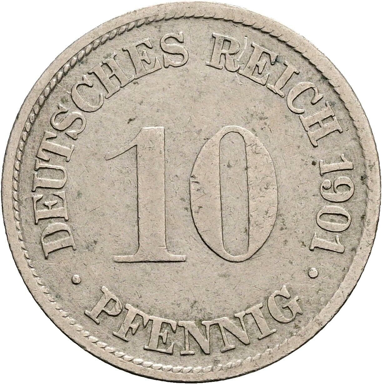 10 Pfennig 1901 G – Vorderseite