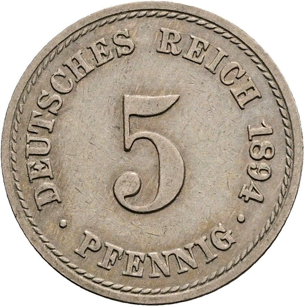 5 Pfennig 1894 A – Vorderseite