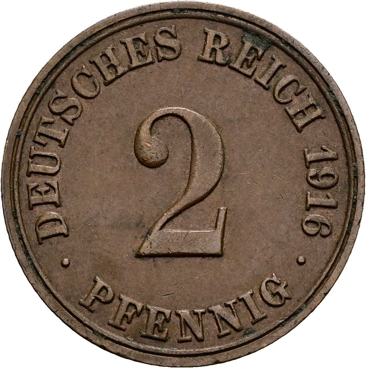 2 Pfennig 1916 A – Vorderseite