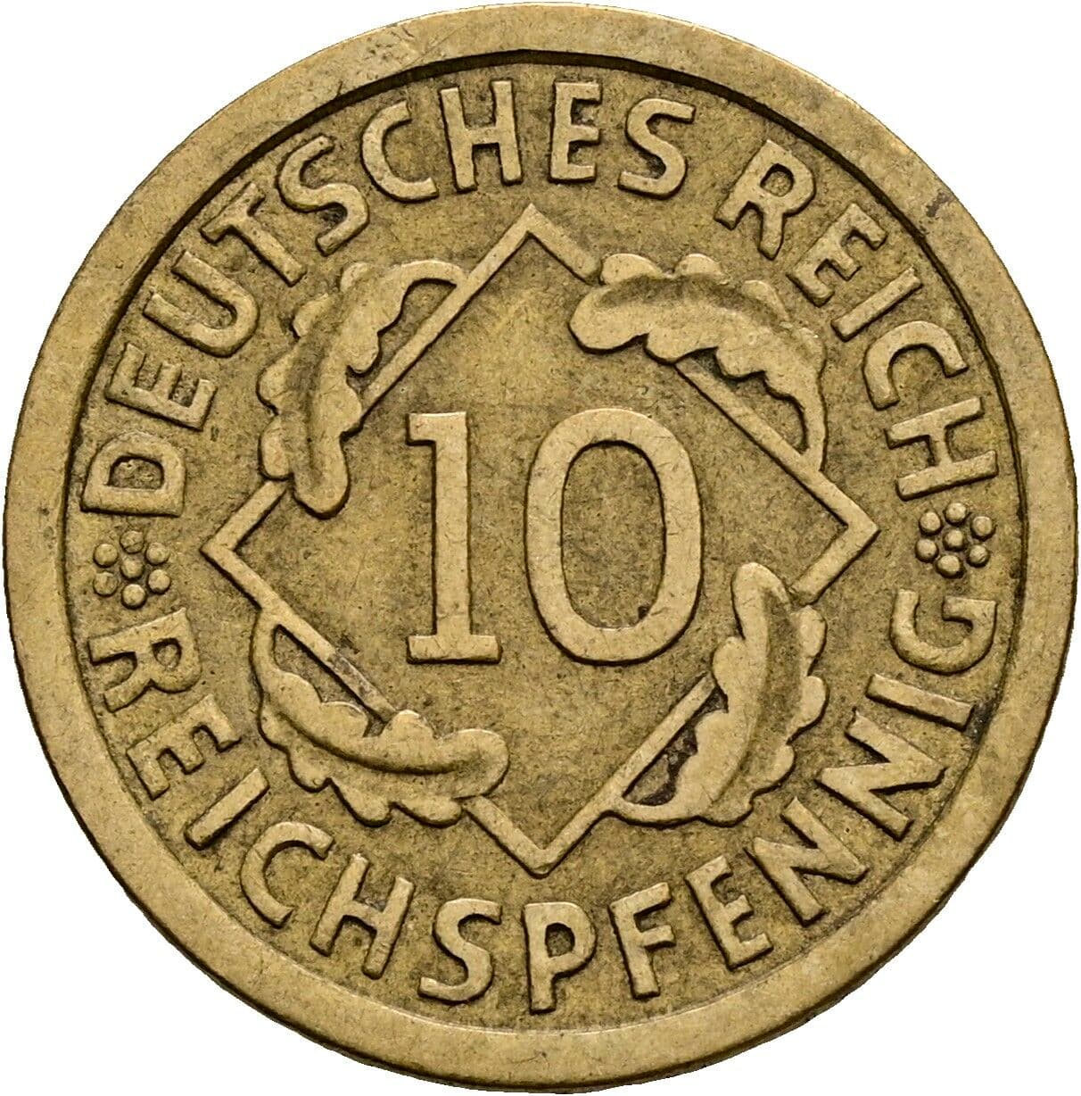 10 Reichspfennig 1930 F – Vorderseite