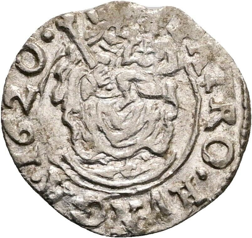 Denar Matthias II. 1608-1619 1620 KB, Kremnitz – Vorderseite