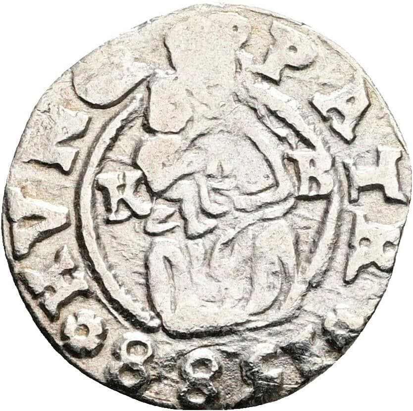 Denar Rudolf II. 1588 KB, Kremnitz – Vorderseite