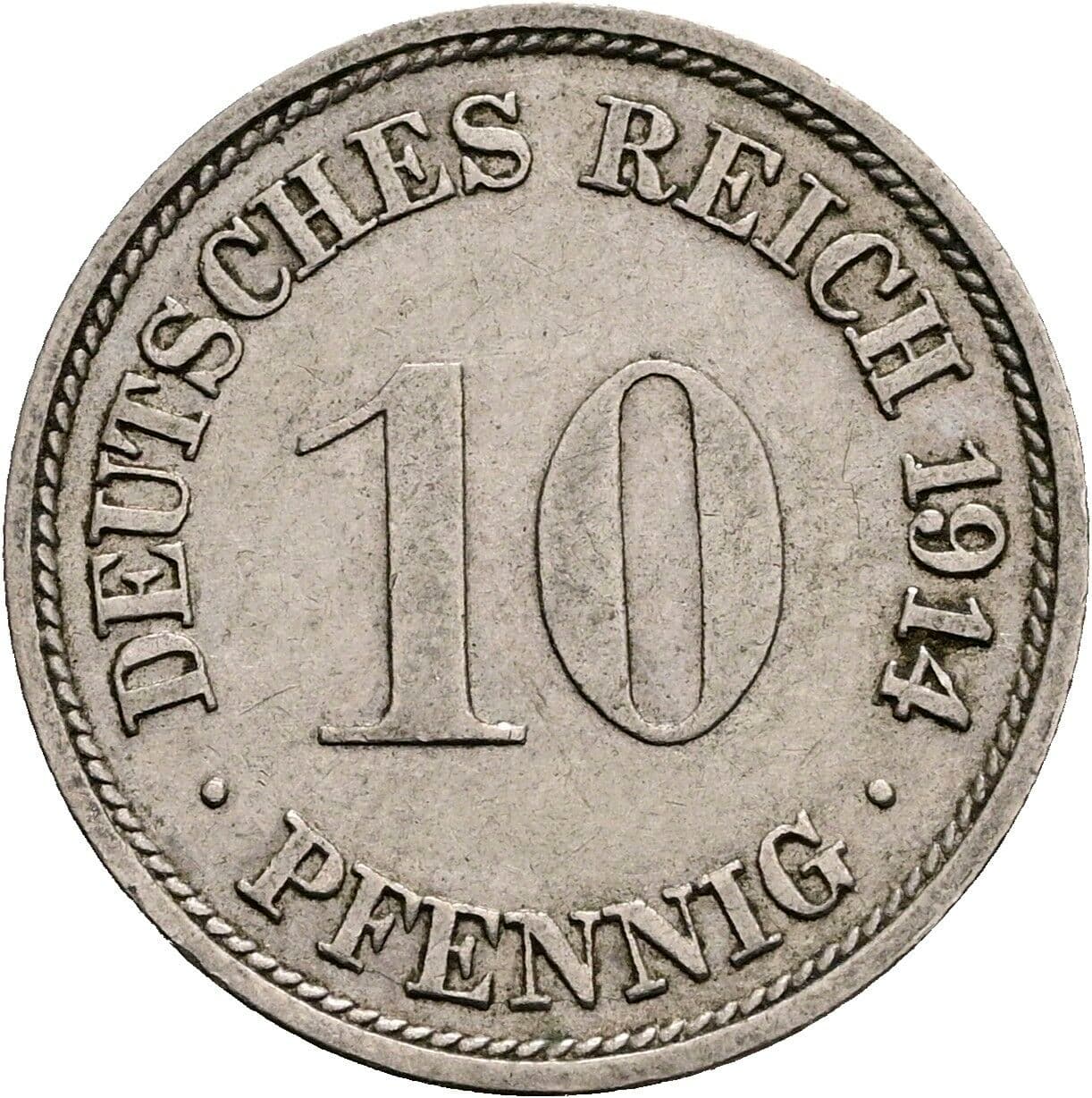 10 Pfennig 1914 F – Vorderseite