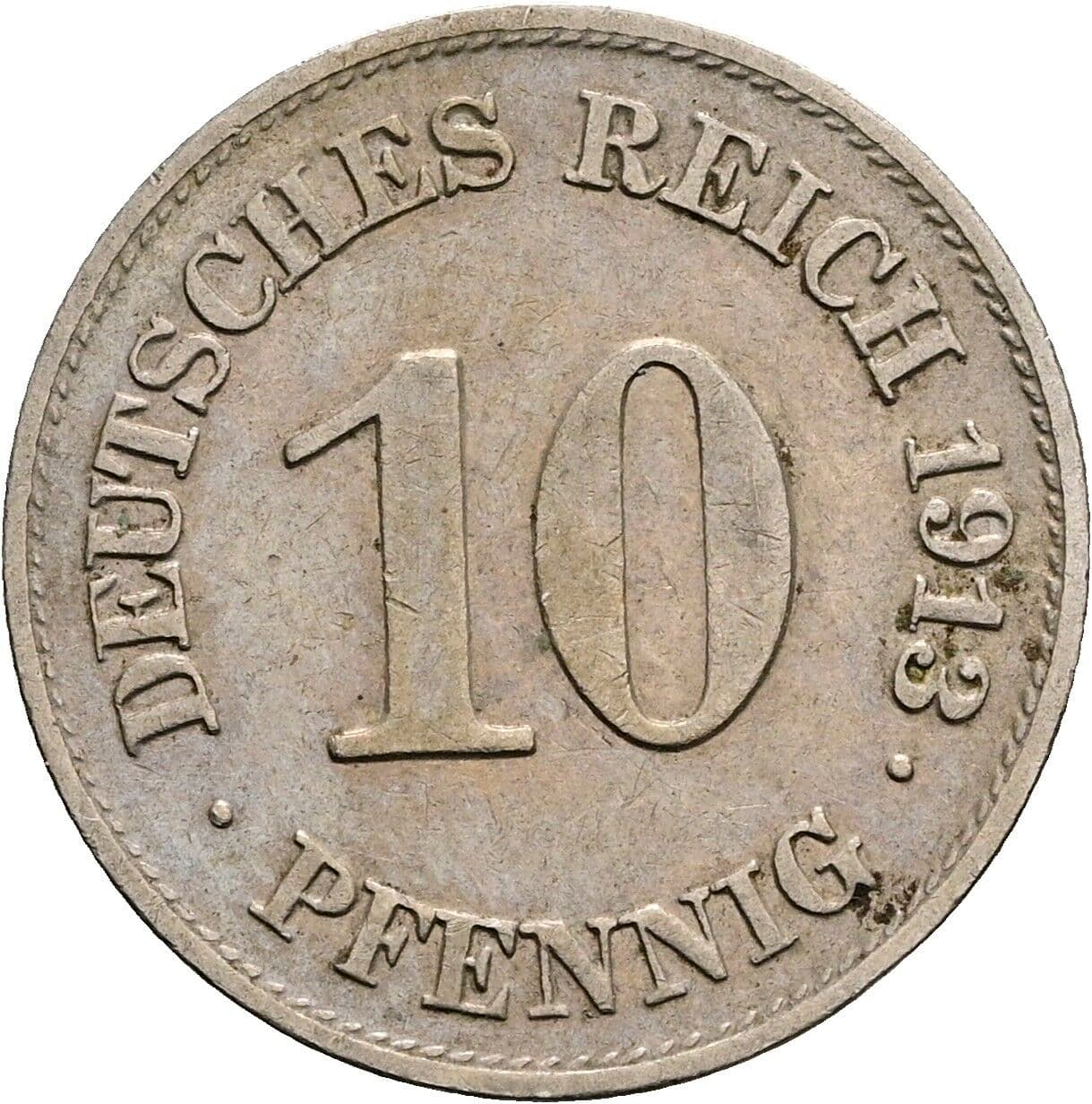 10 Pfennig 1913 E – Vorderseite