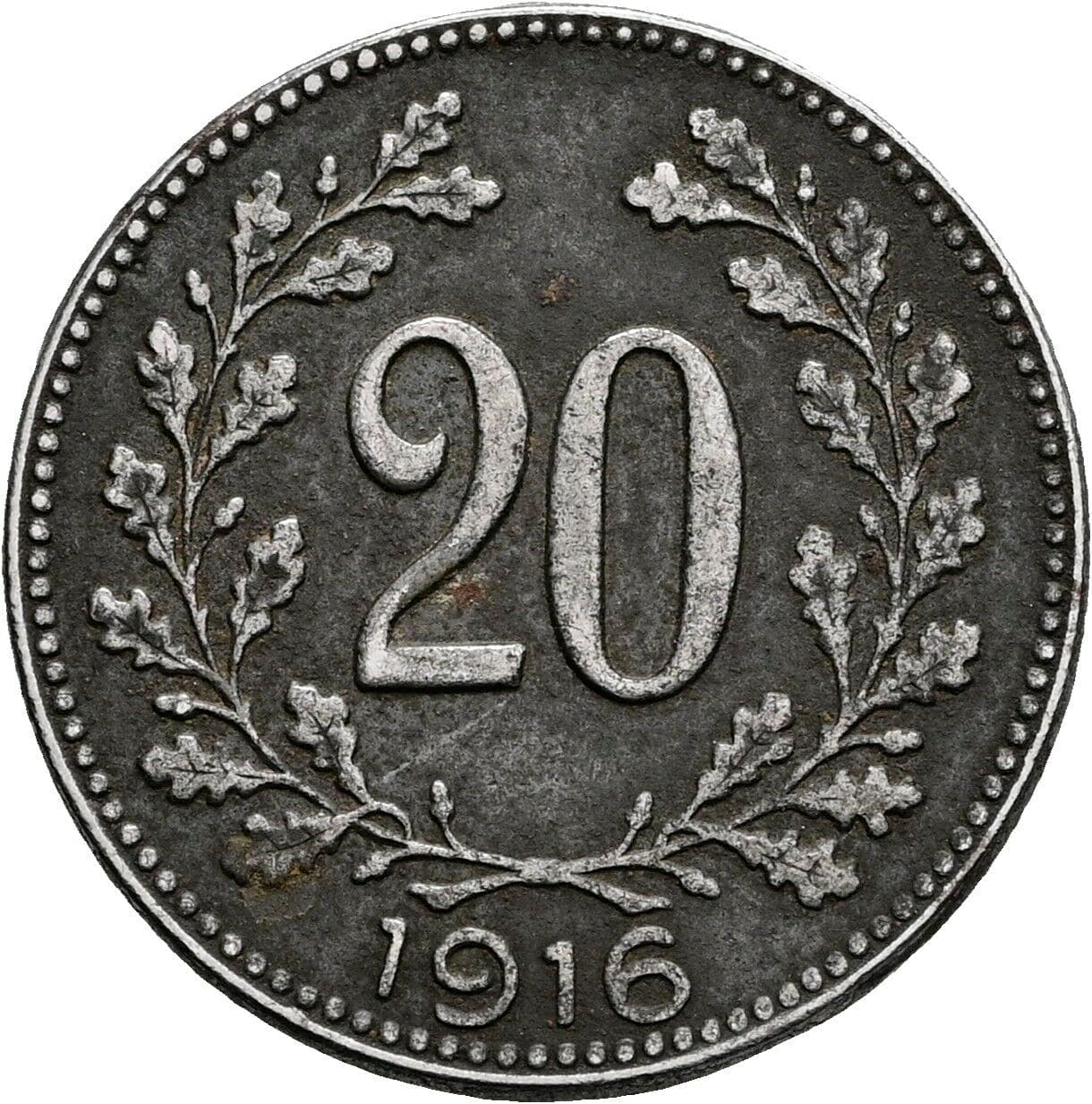 20 Filler Franz Joseph I. 1848-1916 1916 – Vorderseite