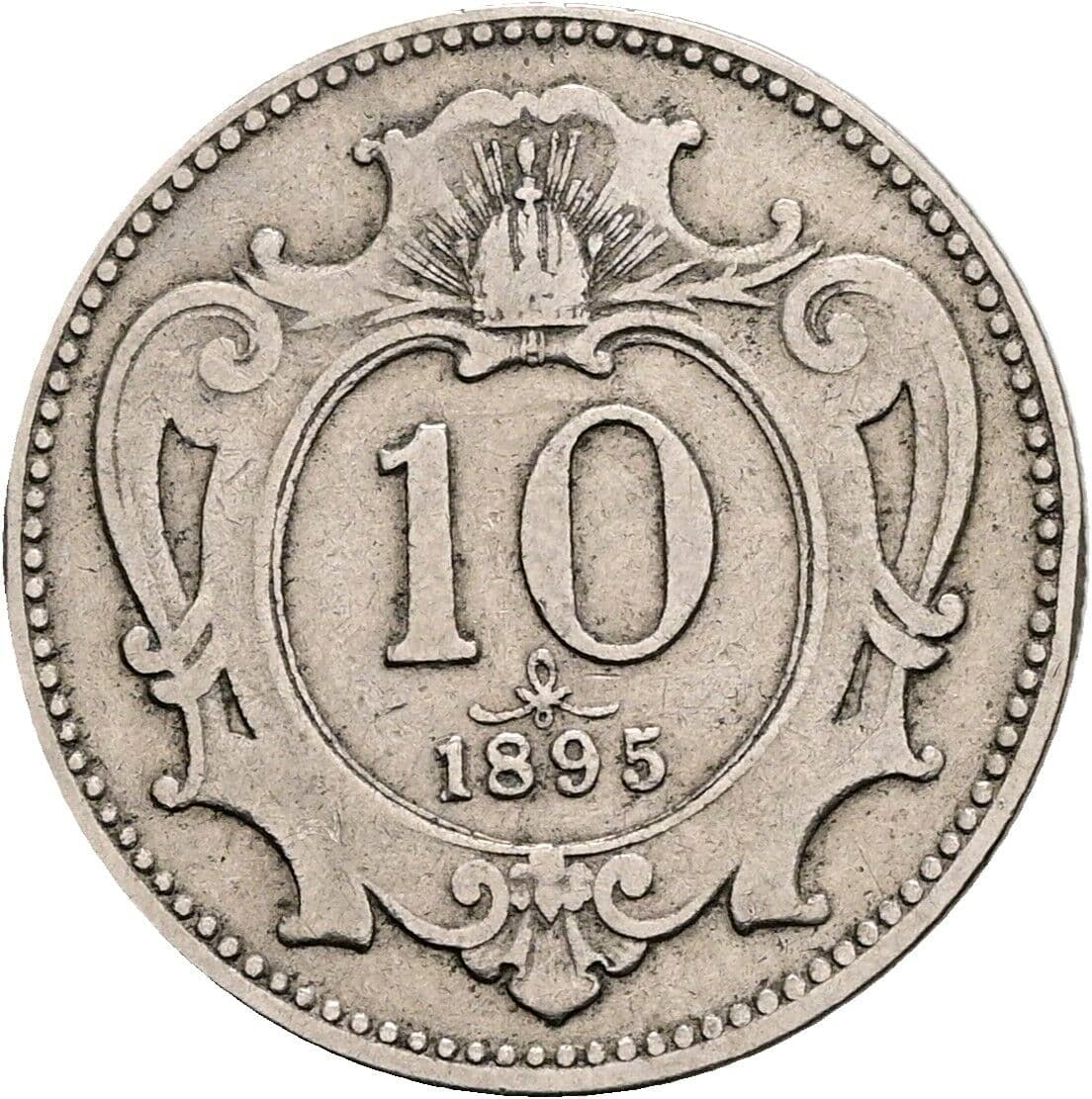 10 Heller Franz Joseph I. 1848-1916 1895 – Vorderseite