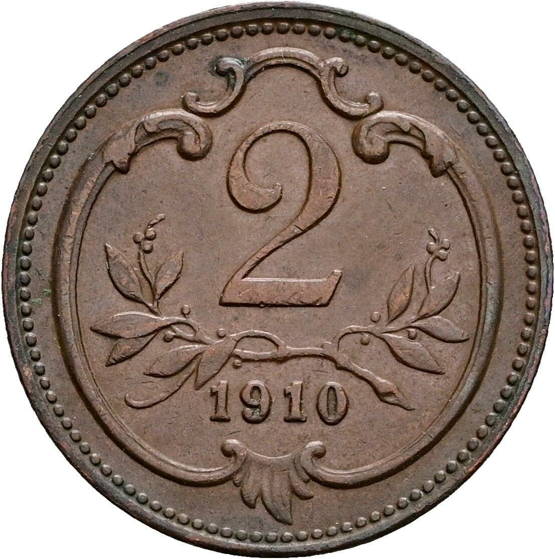 2 Heller Franz Joseph I. 1848-1916 1910 – Vorderseite