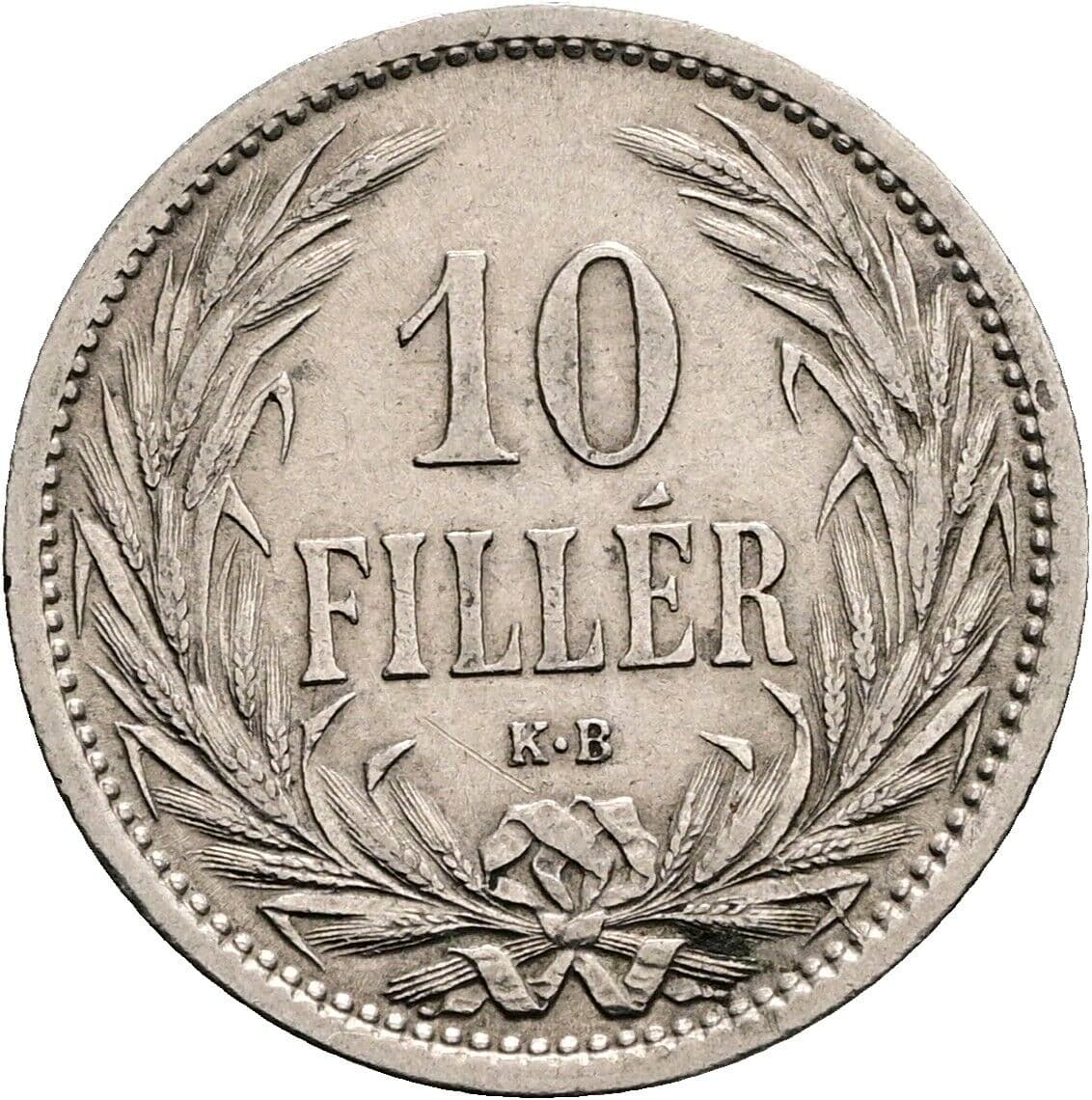 10 Filler Franz Joseph I. 1848-1916 1908 KB, Kremnitz – Vorderseite