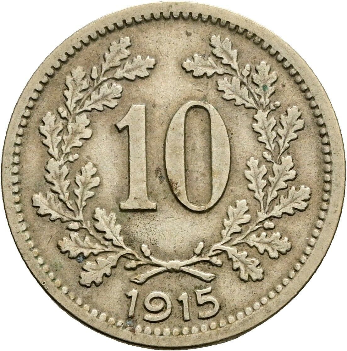 10 Heller Franz Joseph I. 1848-1916 1915 – Vorderseite