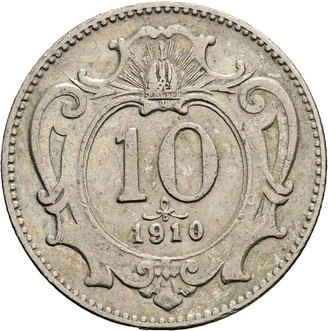 10 Heller Franz Joseph I. 1848-1916 1910 – Vorderseite