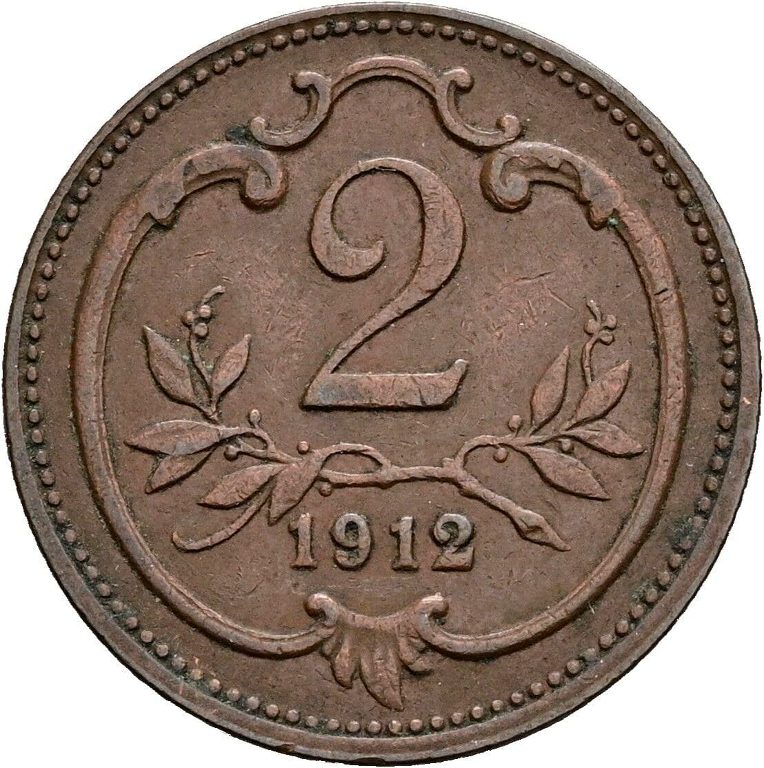 2 Heller Franz Joseph I. 1848-1916 1912 – Vorderseite