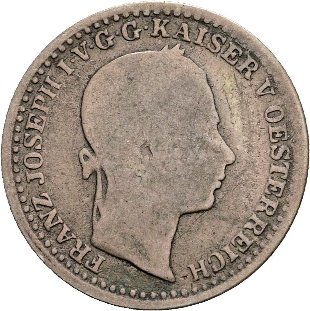 10 Kreuzer Franz Joseph I. 1848-1916 1860 V, Venedig – Vorderseite