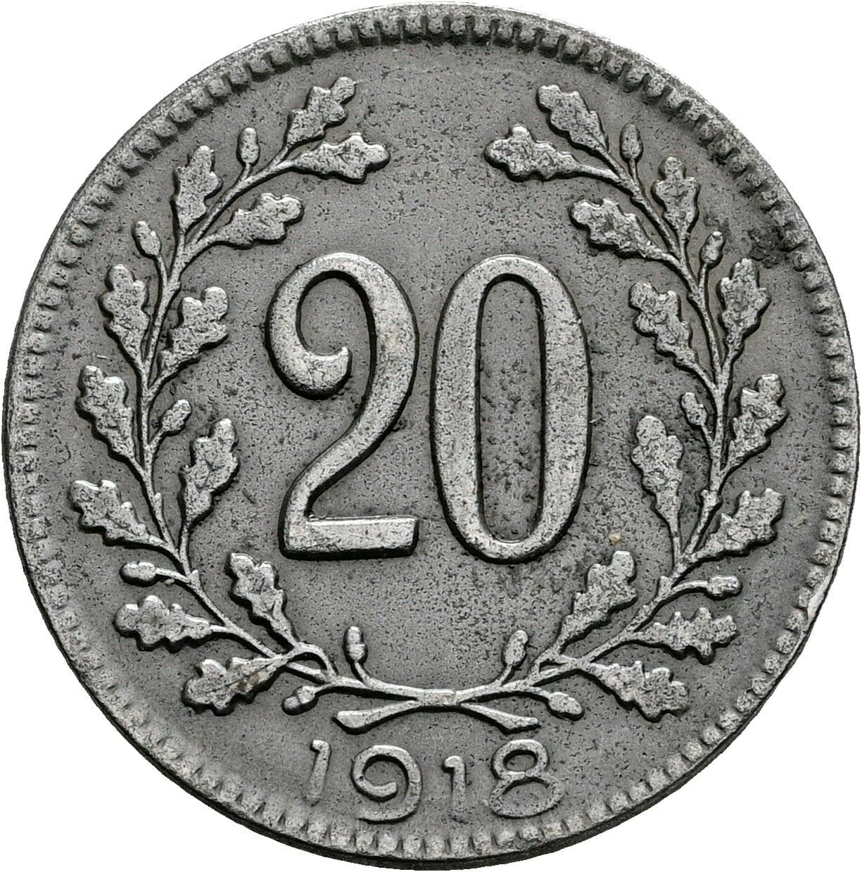 20 Heller Karl I., 1916-1918 1918 – Vorderseite