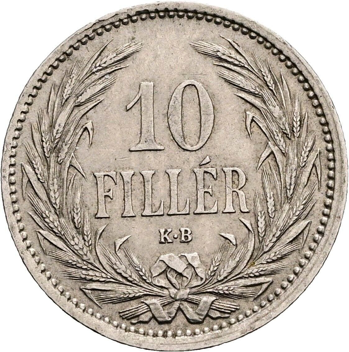 10 Filler Franz Joseph I. 1848-1916 1908 KB, Kremnitz – Vorderseite