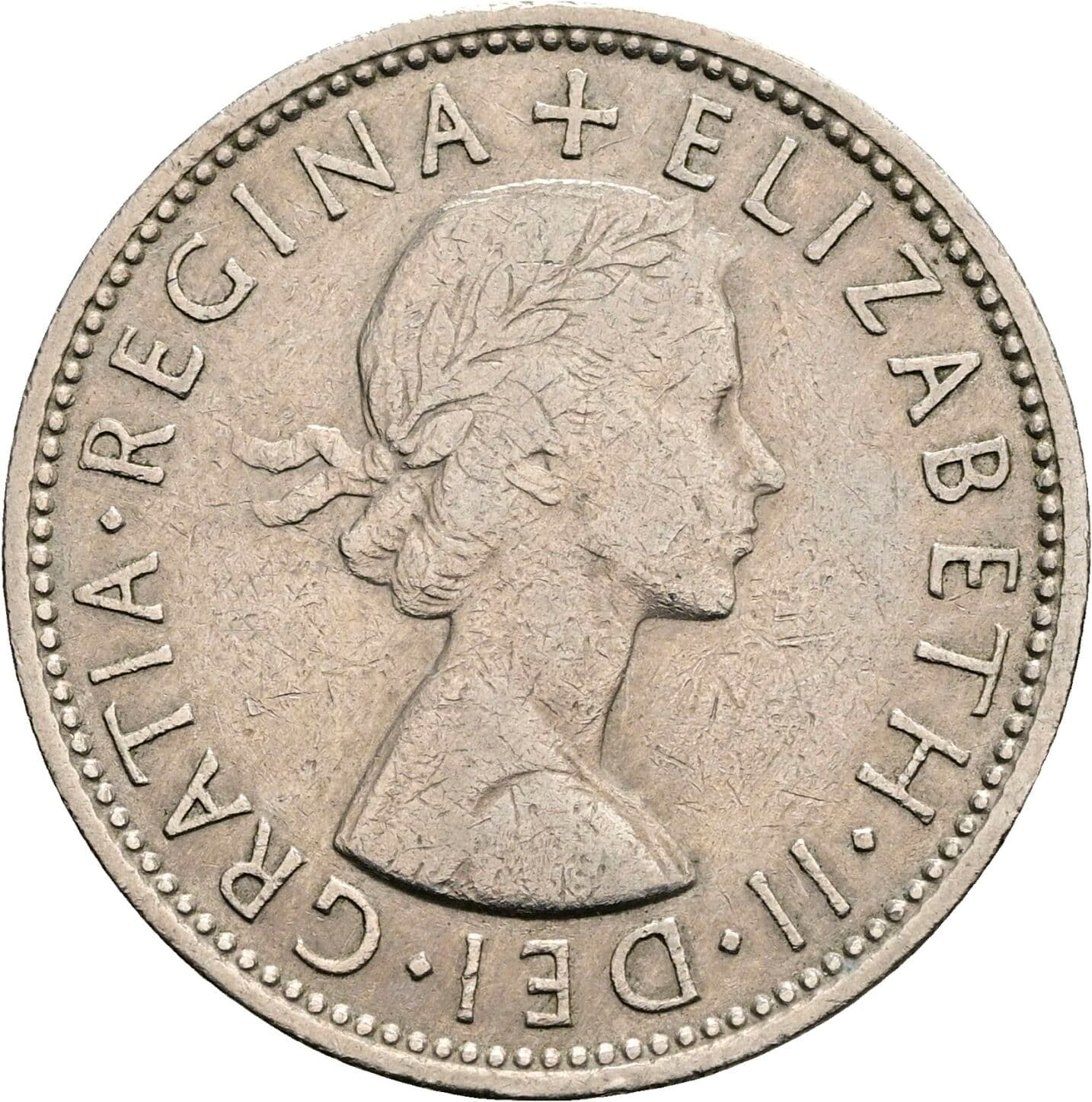 2 Shillings Elisabeth II. 1952-2022 1965 – Vorderseite