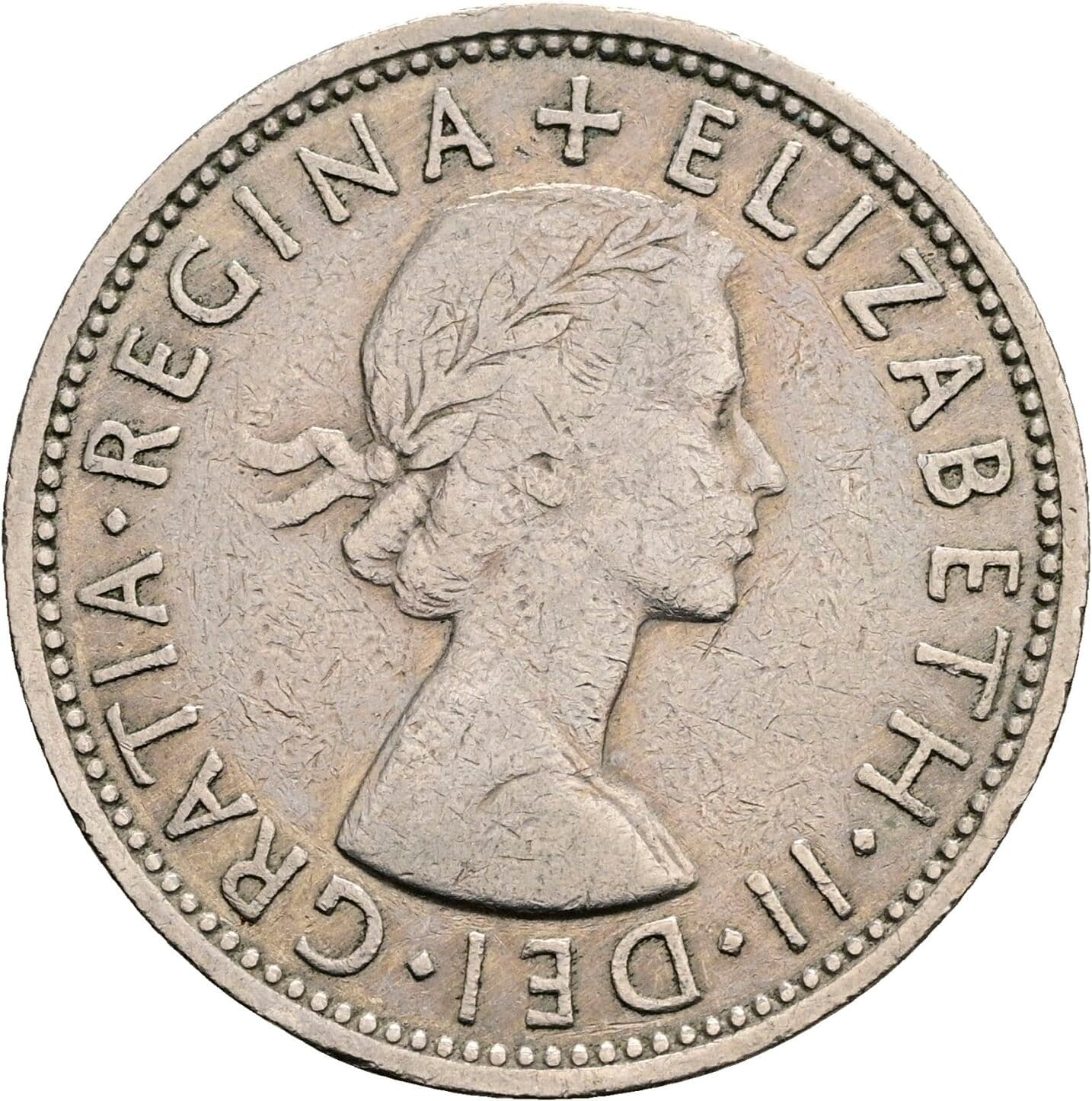2 Shillings Elisabeth II. 1952-2022 1966 – Vorderseite