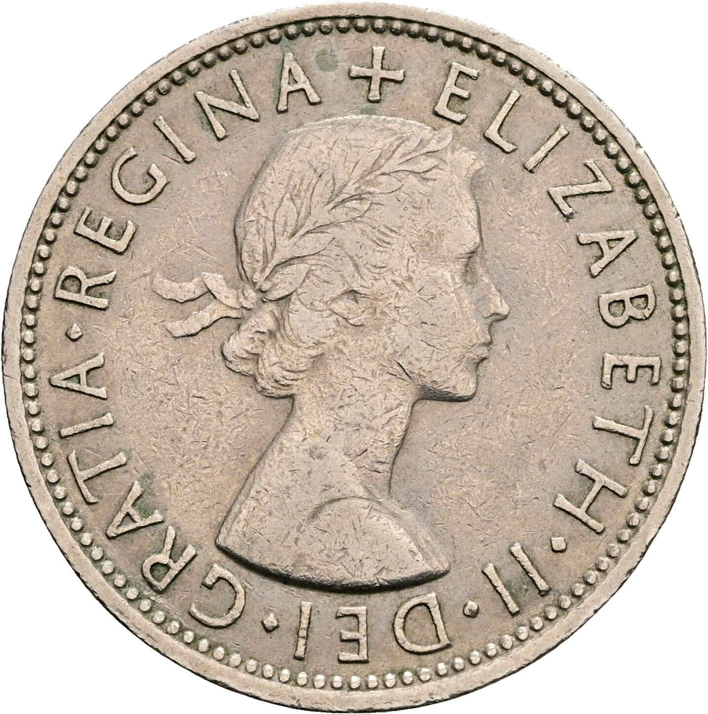2 Shillings Elisabeth II. 1952-2022 1965 – Vorderseite