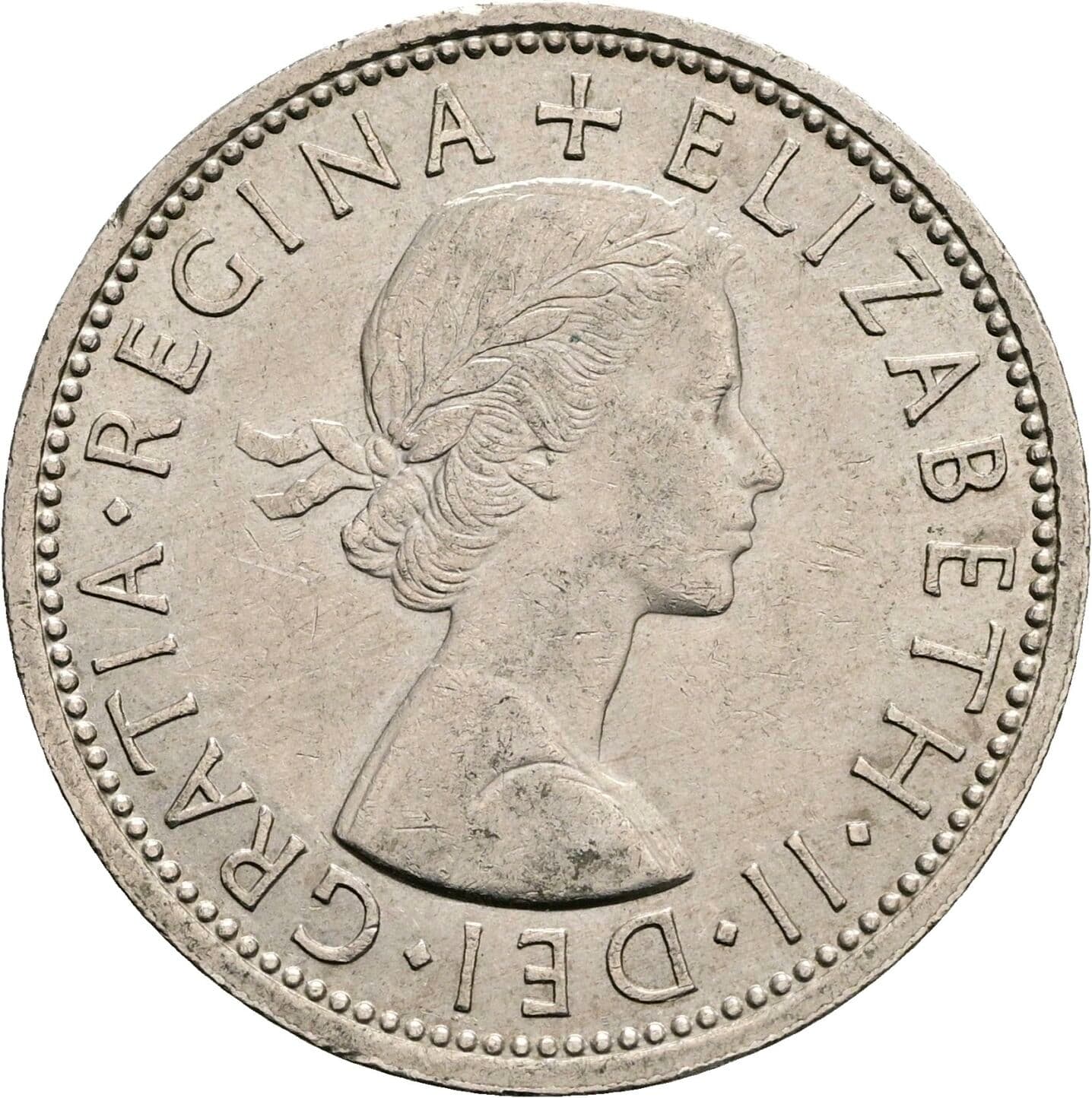 2 Shillings Elisabeth II. 1952-2022 1966 – Vorderseite