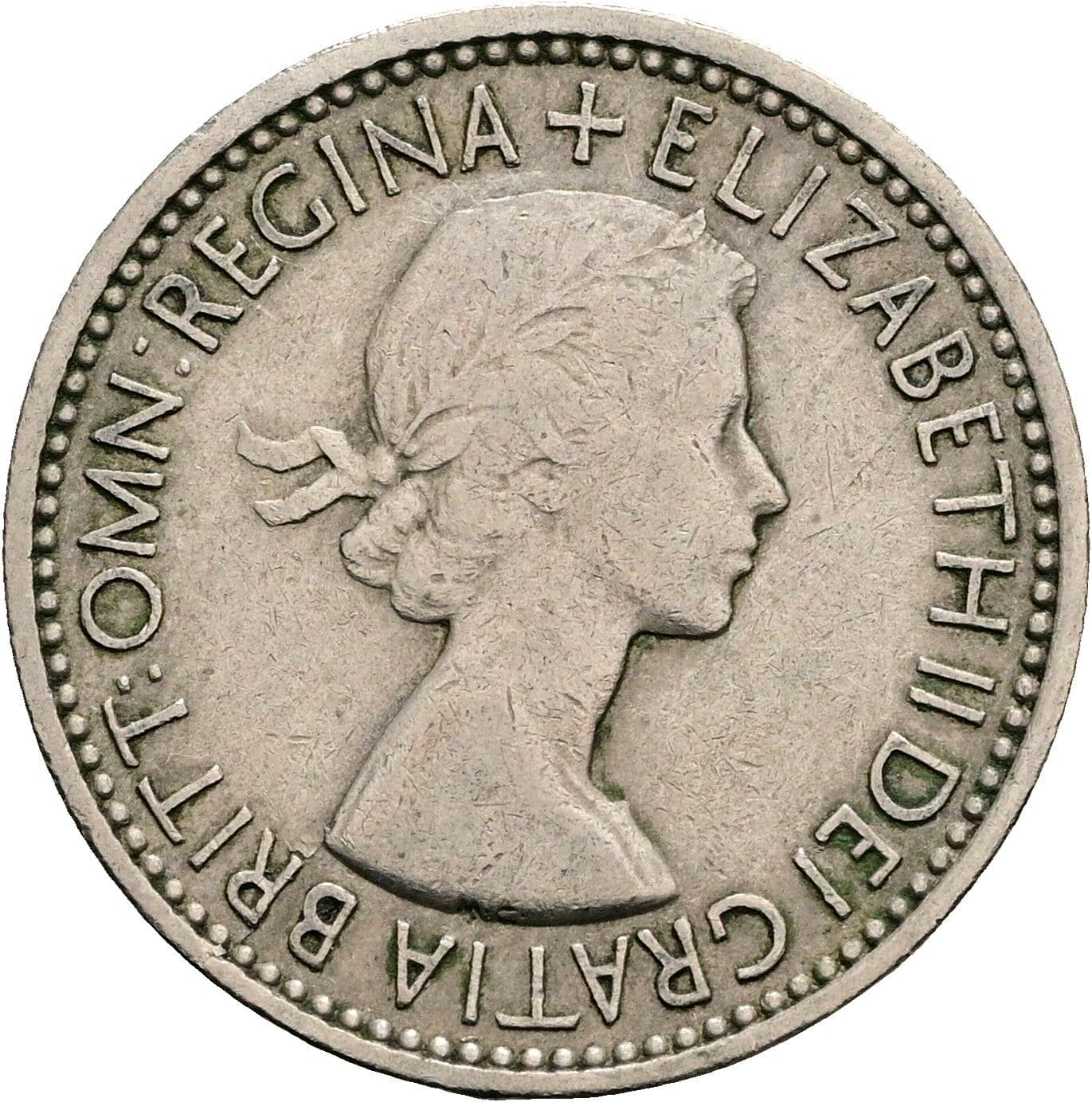 1 Shilling Elisabeth II. 1952-2022 1953 – Vorderseite