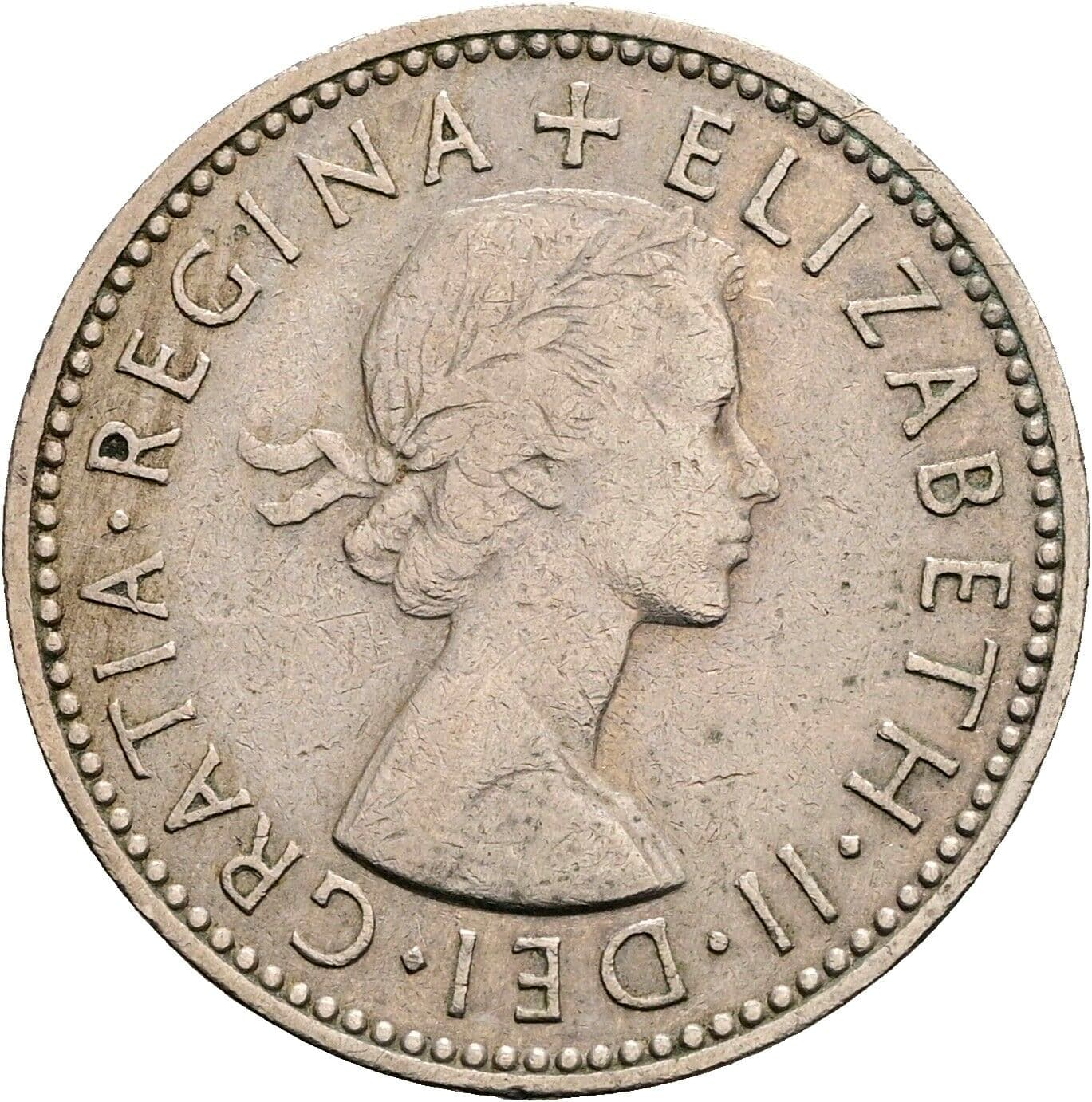 1 Shilling Elisabeth II. 1952-2022 1956 – Vorderseite