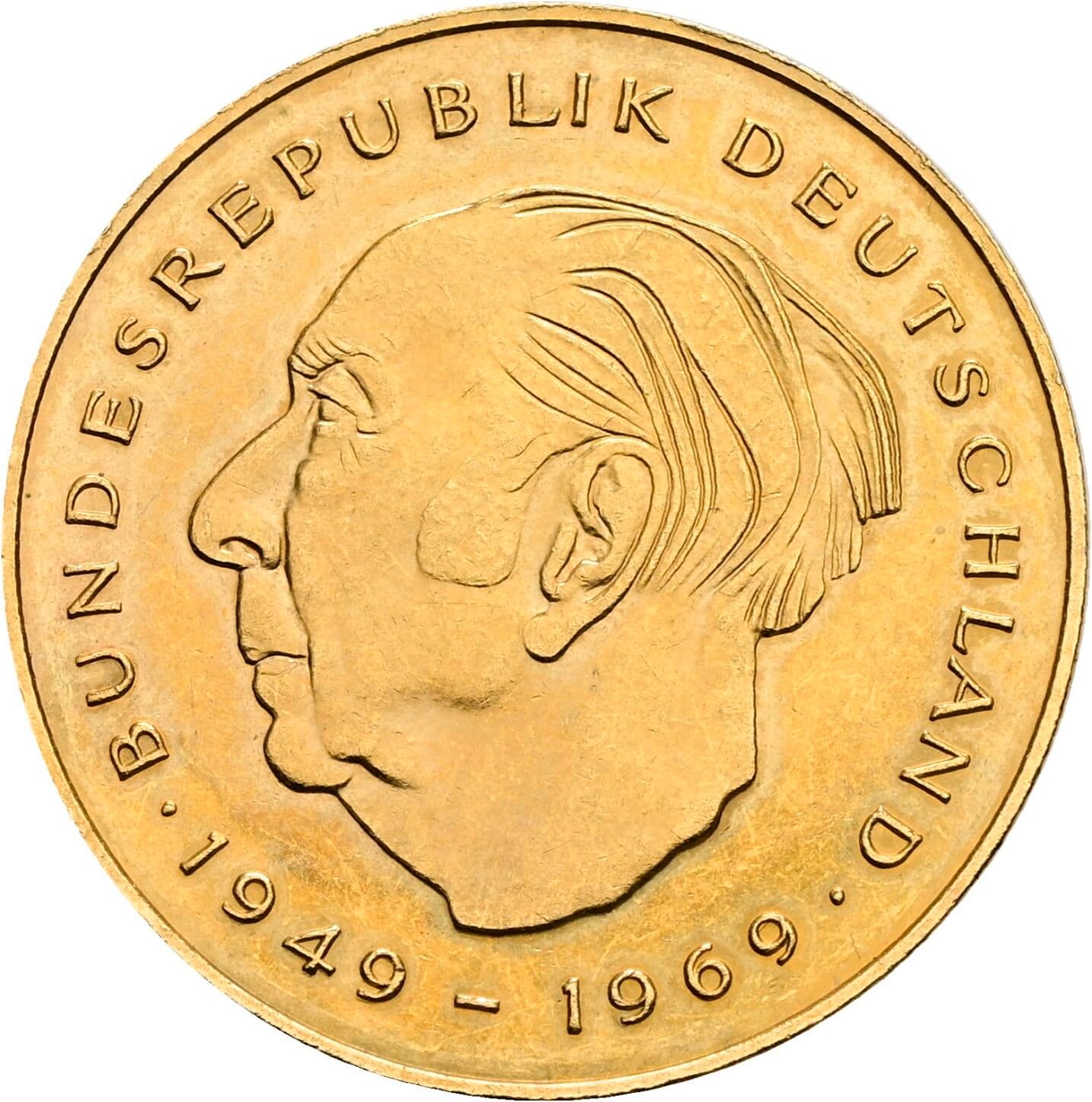 2 Deutsche Mark 1981 J – Vorderseite