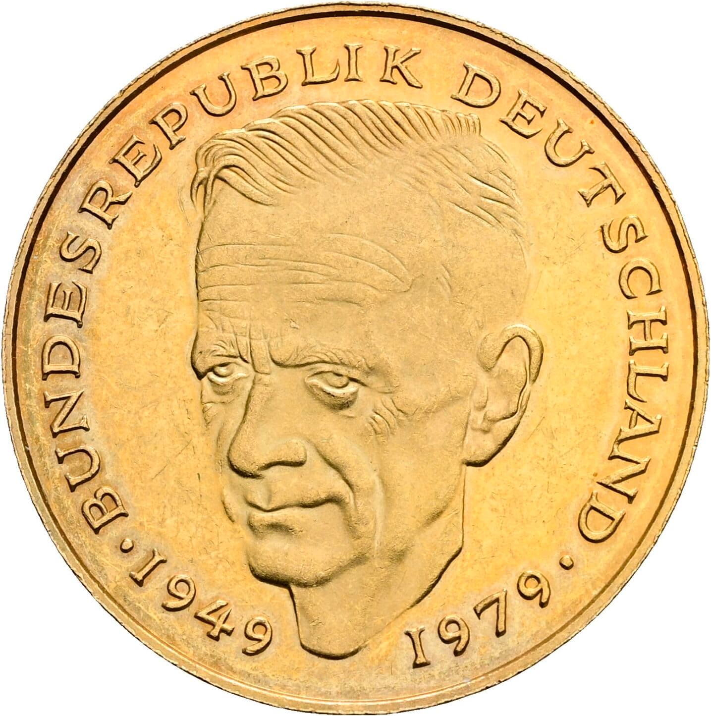 2 Deutsche Mark 1982 J – Vorderseite
