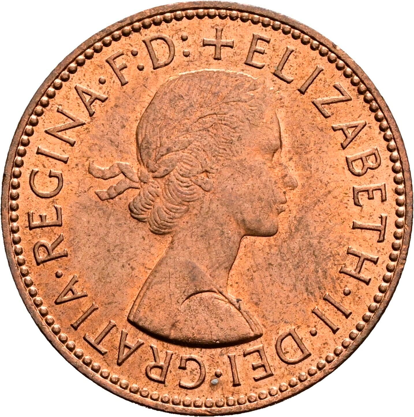 Half Penny Elisabeth II. 1952-2022 1967 – Vorderseite