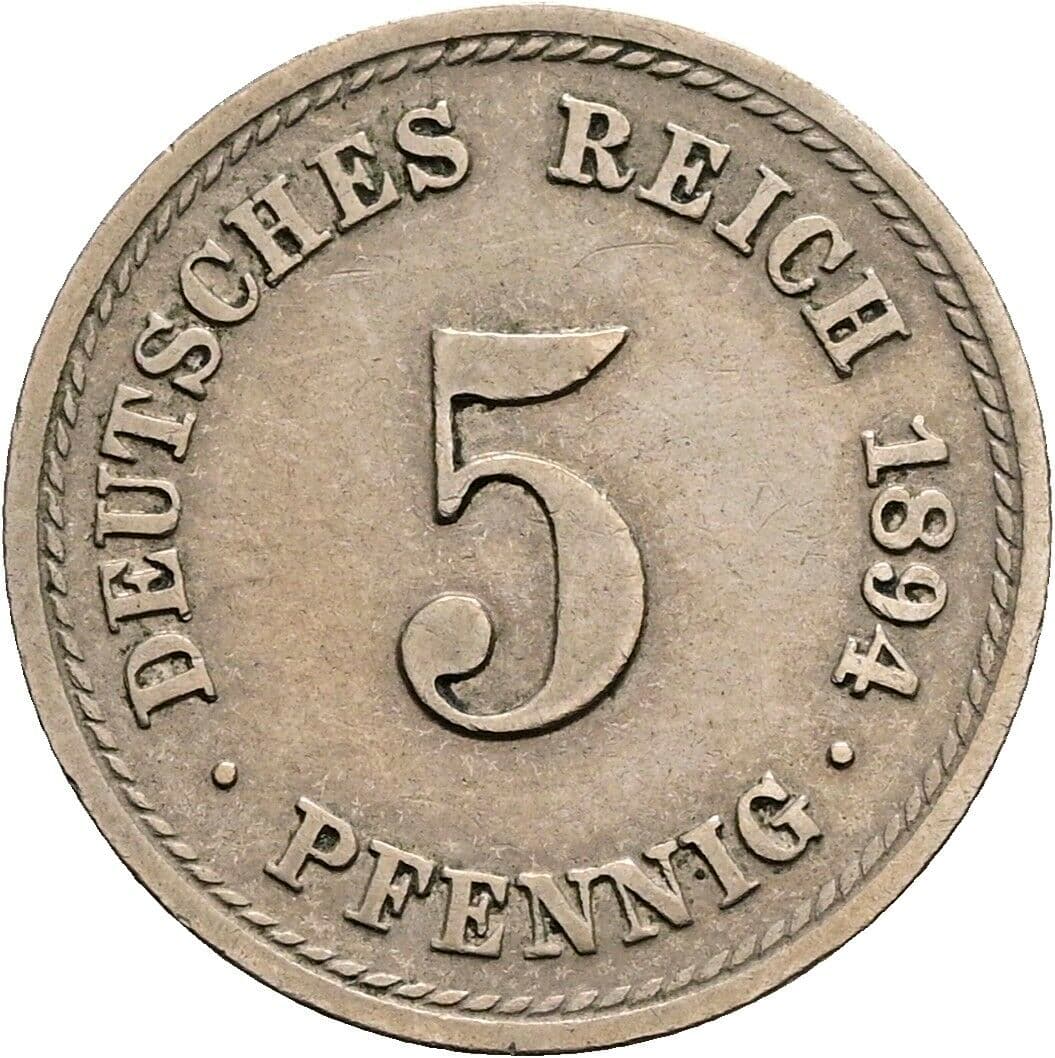 5 Pfennig 1894 A – Vorderseite