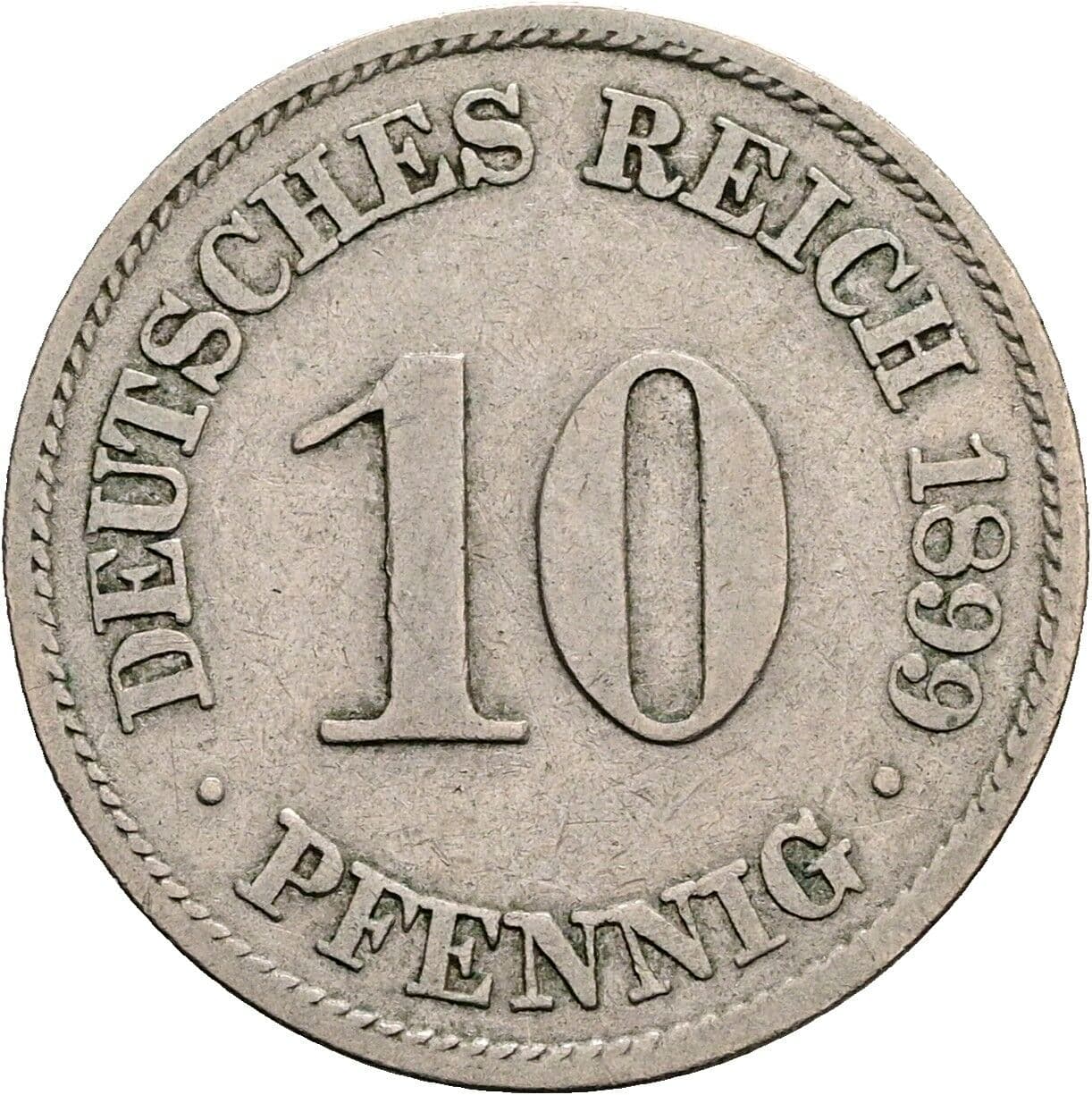 10 Pfennig 1899 A – Vorderseite