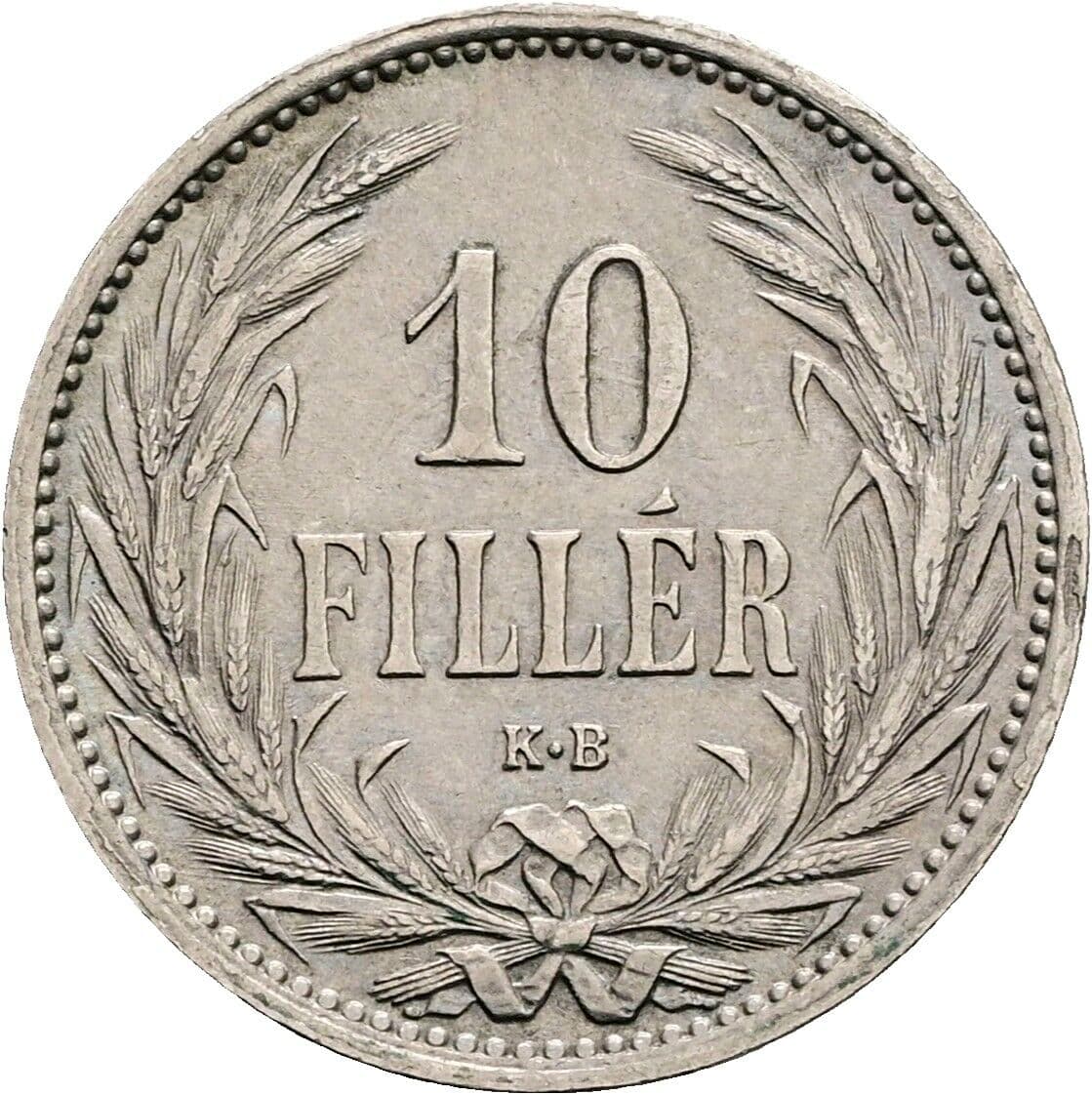 10 Filler Franz Joseph I. 1848-1916 1908 KB, Kremnitz – Vorderseite