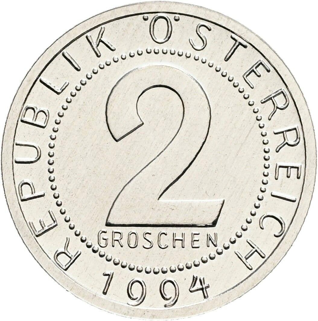 2 Groschen 1994 – Vorderseite