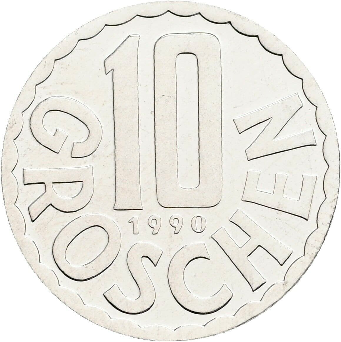 10 Groschen 1990 – Vorderseite