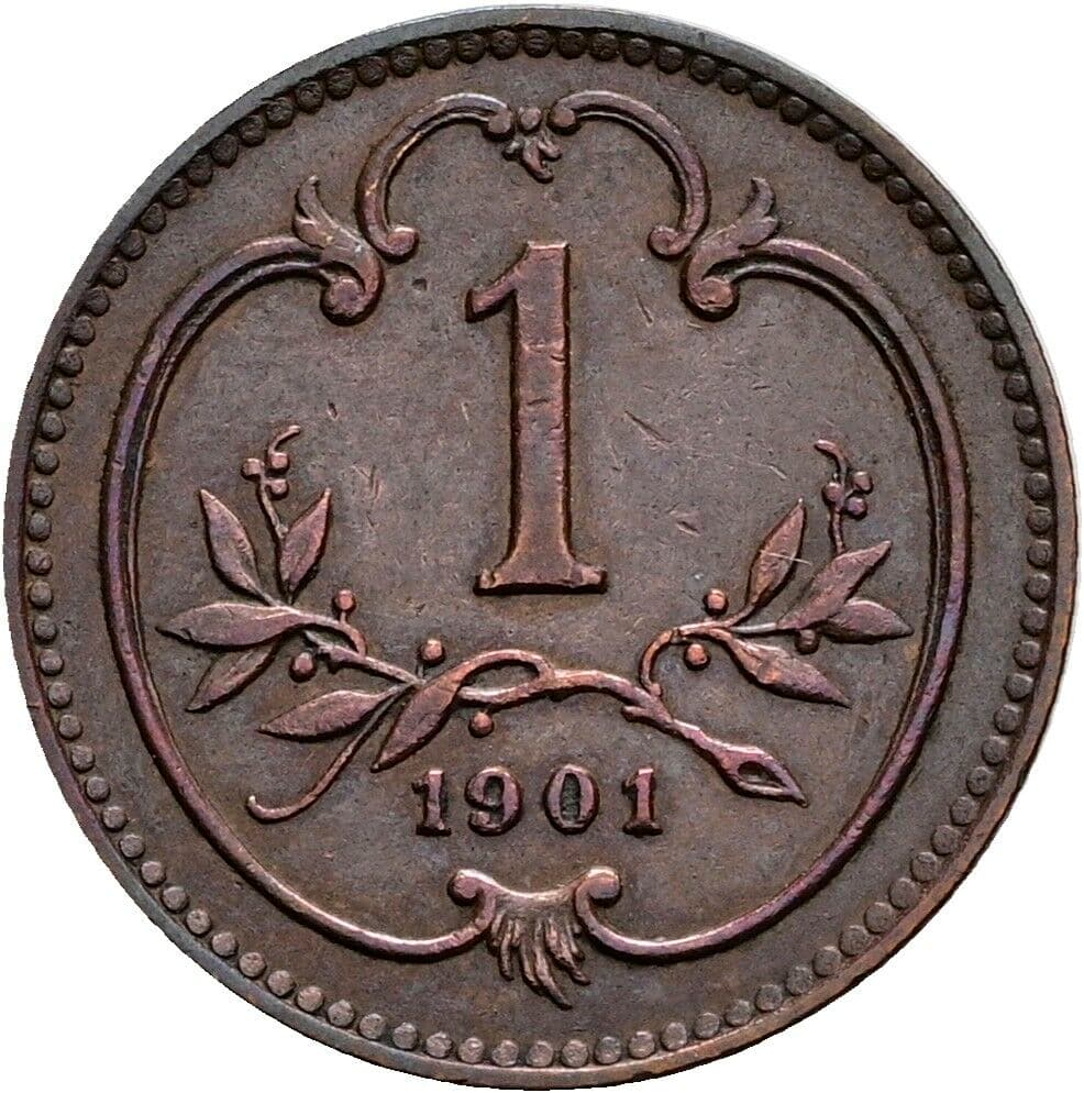 1 Heller Franz Joseph I. 1848-1916 1901 – Vorderseite