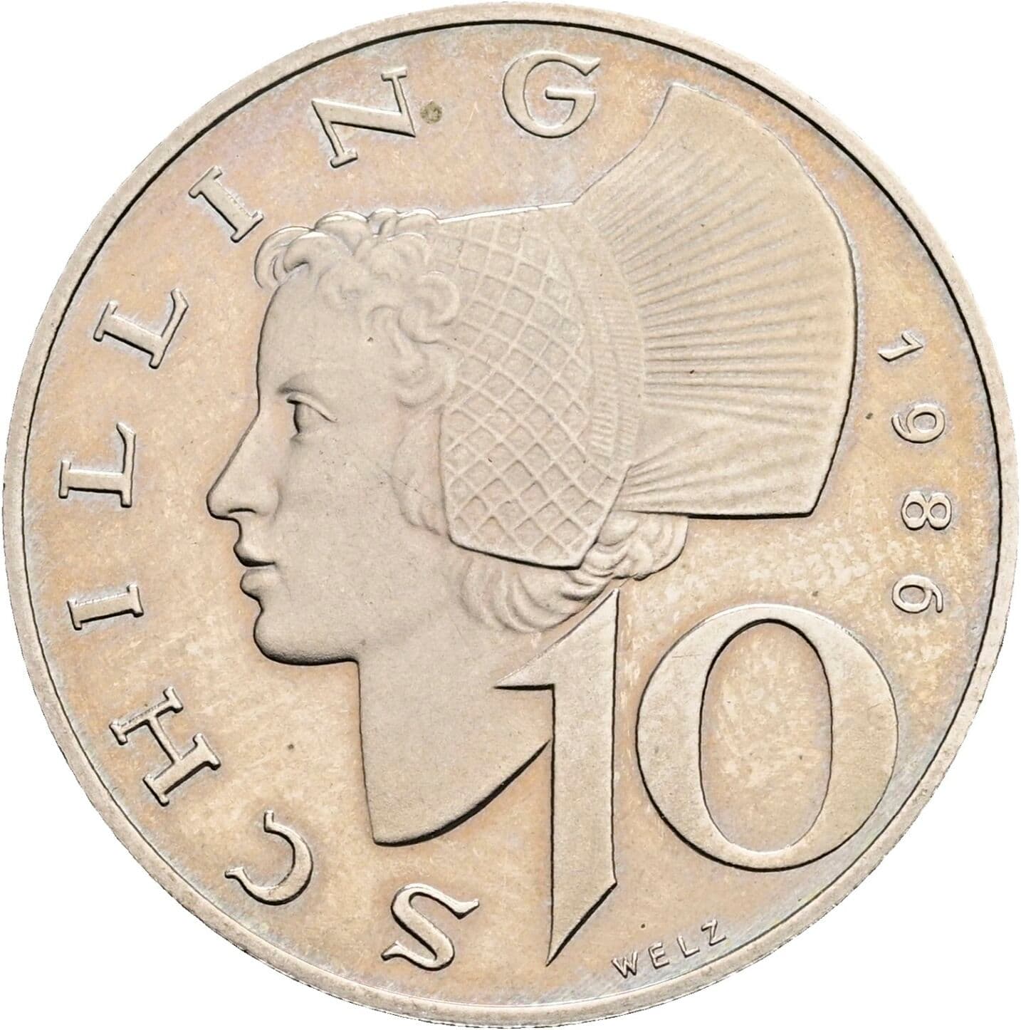 10 Schilling 1986 – Vorderseite