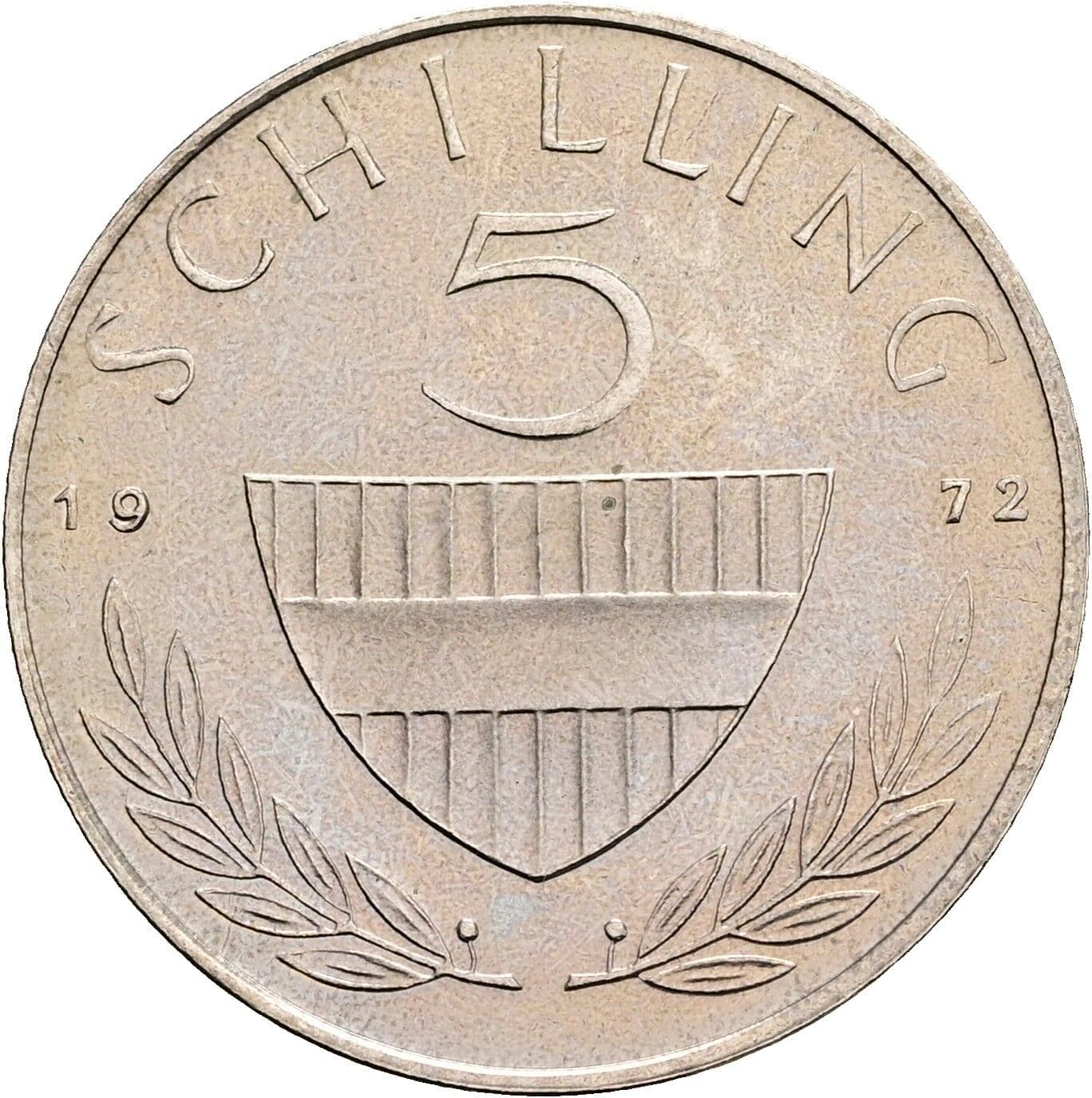 5 Schilling 1972 – Vorderseite