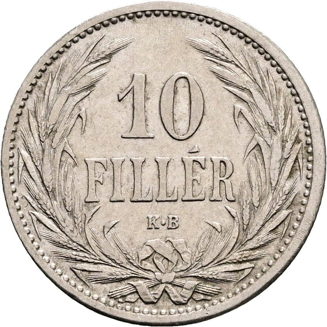 10 Filler Franz Joseph I. 1848-1916 1909 KB, Kremnitz – Vorderseite