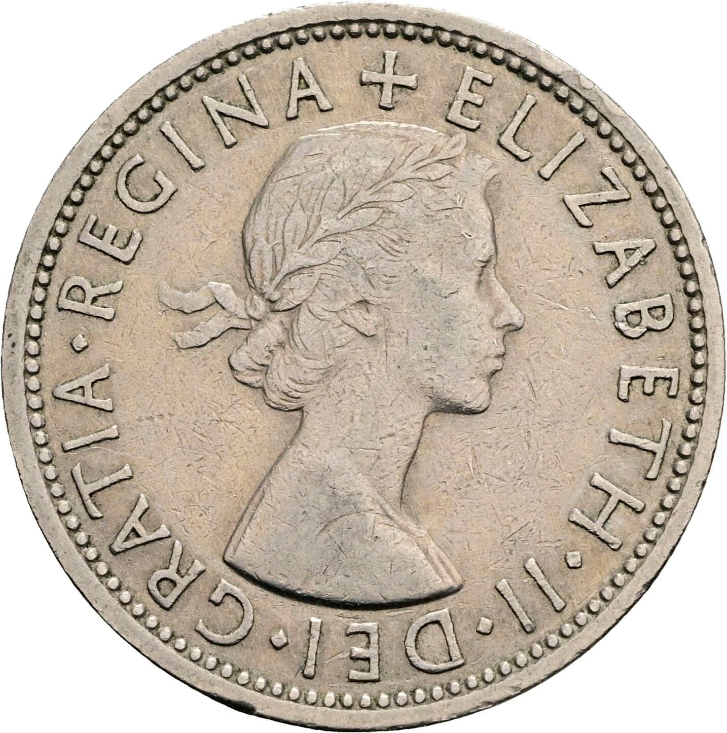 2 Shillings Elisabeth II. 1952-2022 1965 – Vorderseite