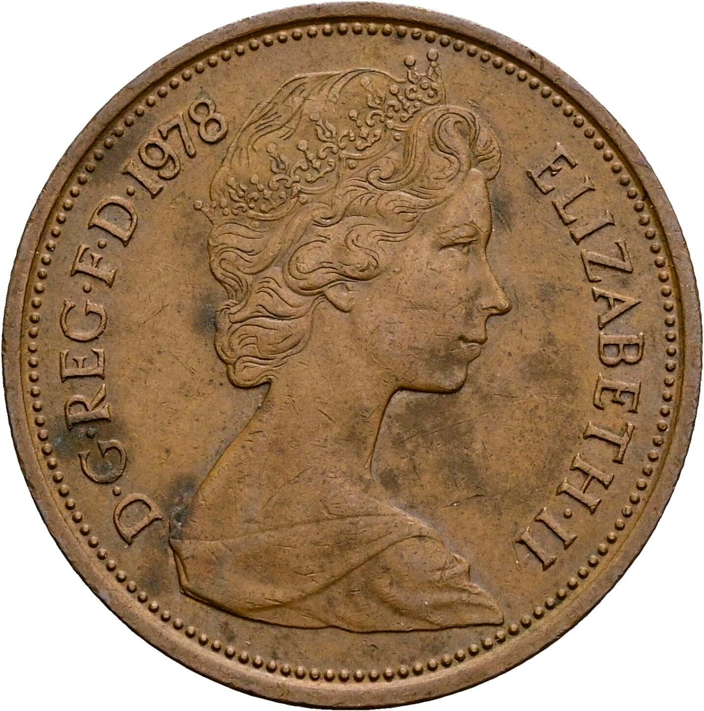 2 New Pence Elisabeth II. 1952-2022 1978 – Vorderseite