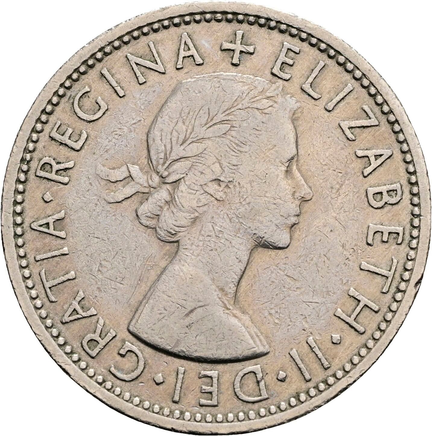 2 Shillings Elisabeth II. 1952-2022 1966 – Vorderseite