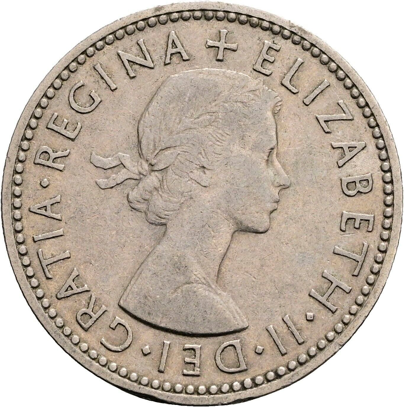 1 Shilling Elisabeth II. 1952-2022 1960 – Vorderseite